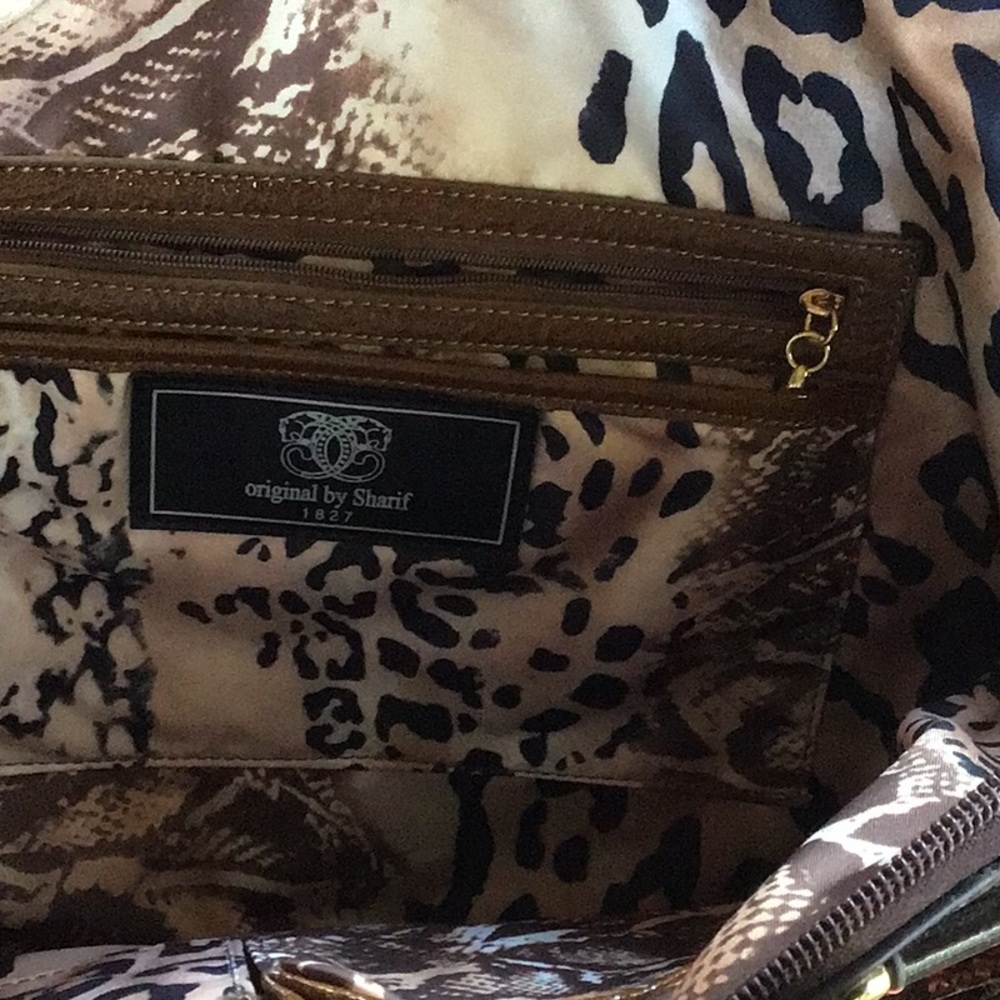 NWOT Sharif 1827 Leather Sequined Handbag - Picture 6 of 9